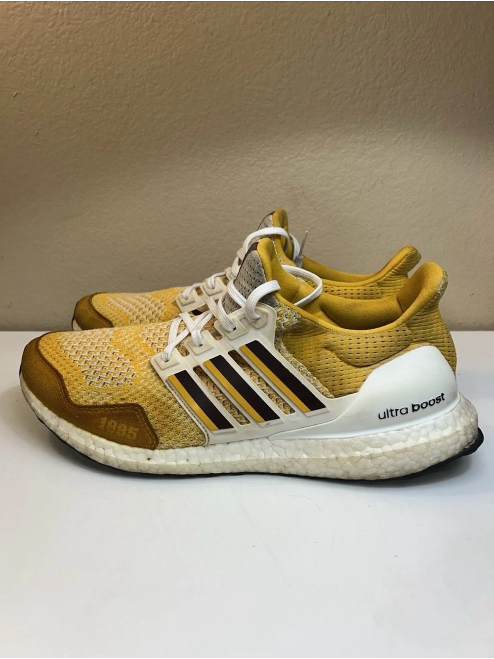 adidas Ultra Boost Men's Running Shoes in Yellow and White